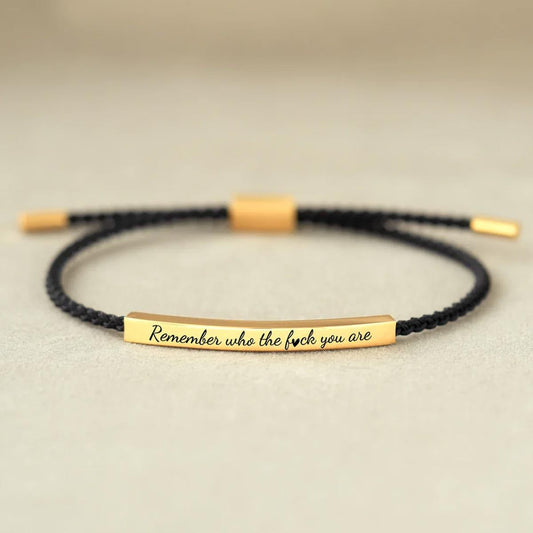 Customizable Pineapple Woven Hand Rope Stainless Steel Elbow Lettering Adjustable Pull Fashion String Bracelets Inspirational