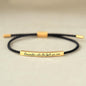 Customizable Pineapple Woven Hand Rope Stainless Steel Elbow Lettering Adjustable Pull Fashion String Bracelets Inspirational