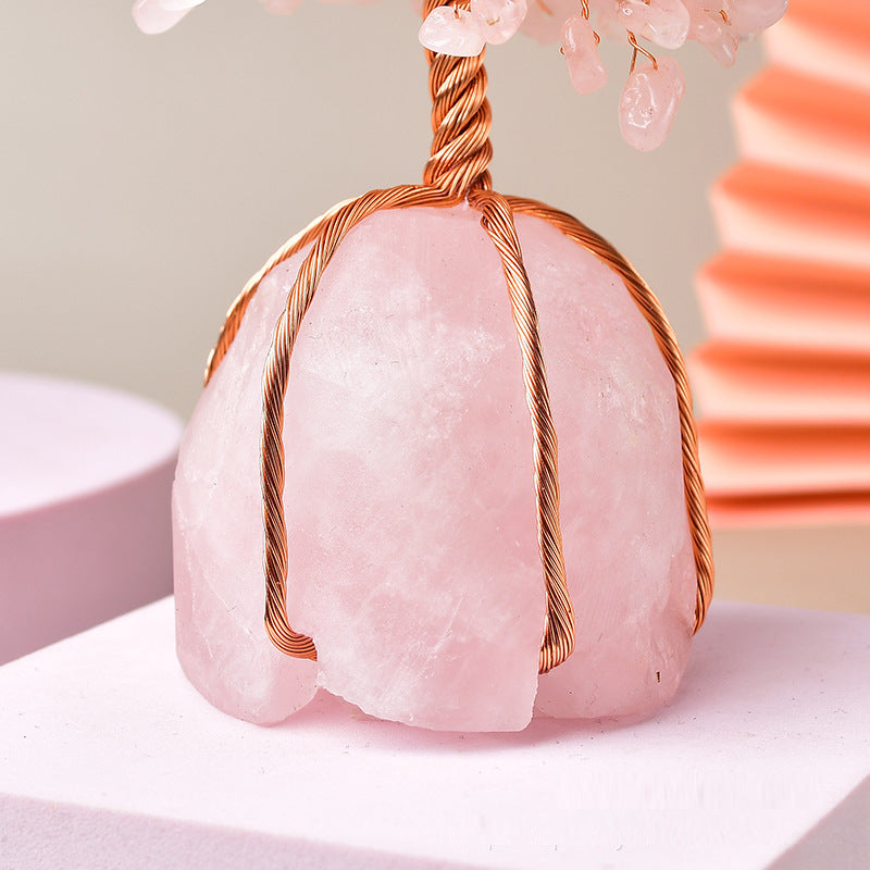 Wish-Granting Natural Pink Crystal Tree | Handcrafted Gemstone Tree for Love, Harmony & Manifestation