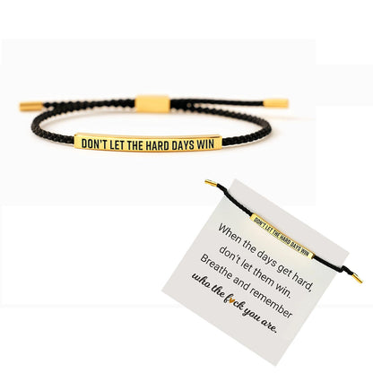 Customizable Pineapple Woven Hand Rope Stainless Steel Elbow Lettering Adjustable Pull Fashion String Bracelets Inspirational