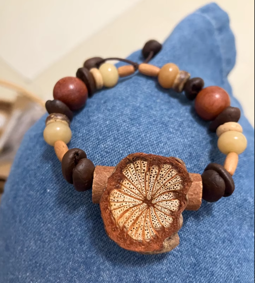 Cinnamon Coffee Bean Beaded Bracelet