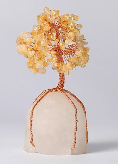 Natural Yellow Crystal Tree | Handcrafted Gemstone Tree for Prosperity & Positive Energy