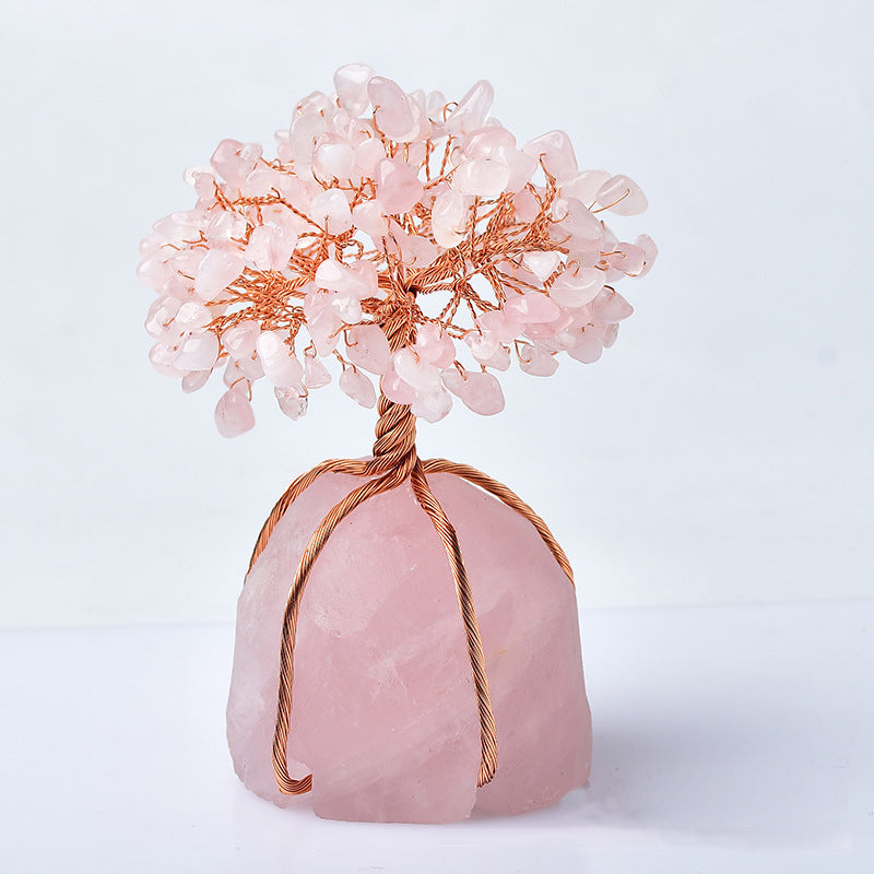 Wish-Granting Natural Pink Crystal Tree | Handcrafted Gemstone Tree for Love, Harmony & Manifestation