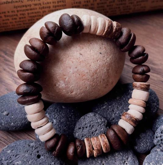 Coffee Bean & Coconut Shell Bracelet