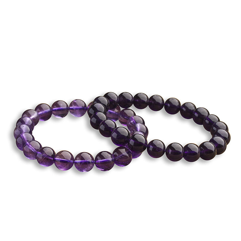 Natural Uruguay Amethyst Bracelet | Deep Purple Amethyst Beaded Bracelet Ornament