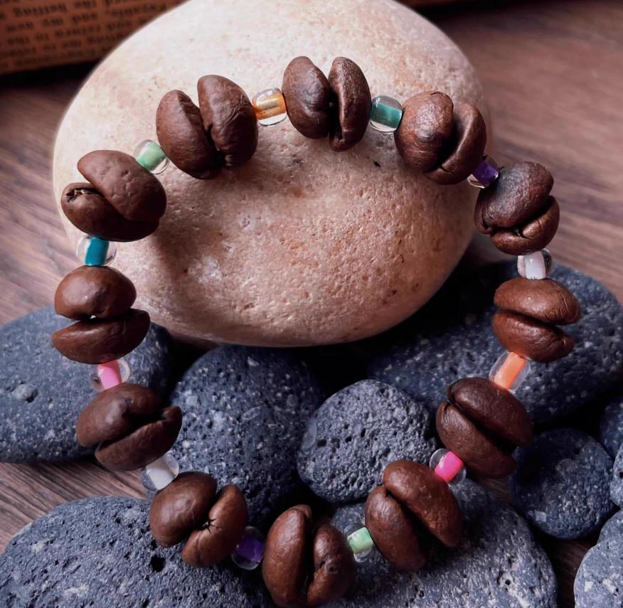 Coffee Bean Colorful Glass Beaded Bracelet