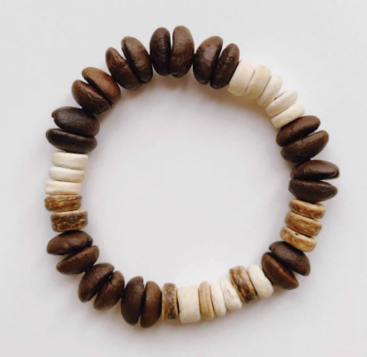 Coffee Bean & Coconut Shell Bracelet