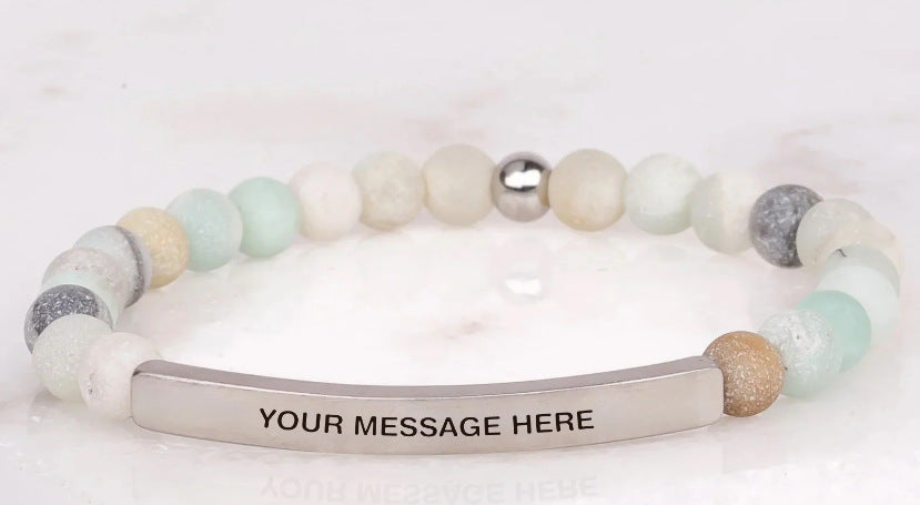 Custom Message Birthday Gift Classic Style 6mm Stainless Steel Ball for Fashion Beaded Bracelets Crystal Stainless Steel Elbow