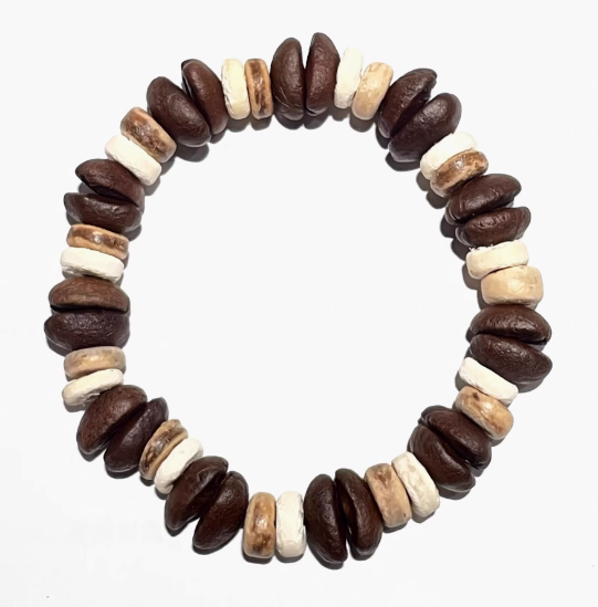 Coffee Bean & Coconut Shell Bracelet