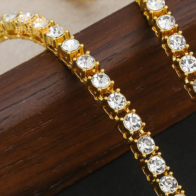 Hip Hop Style Single Row Tennis Chain Bracelet