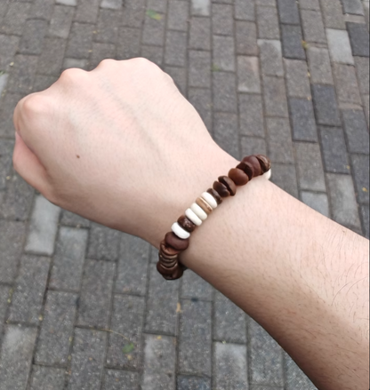 Coffee Bean & Coconut Shell Bracelet