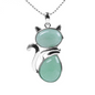 Green Aventurine Crystal Cat Necklace | Luck and Prosperity