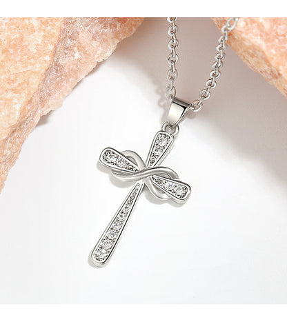 Infinity Symbol & Cross Pendant Choker Necklace | Vintage European & American Faith-Inspired Jewelry