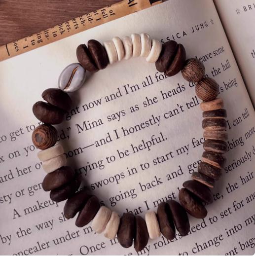 Coffee Bean & Coconut Shell Bracelet