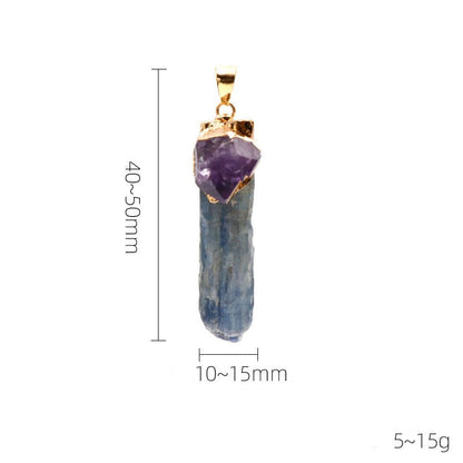 Blue Inlaid Amethyst Gilding Necklace