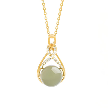 French Drop-Shaped High-Grade Necklace | Jade Pendant Clavicle Chain | Elegant Jewelry for Women