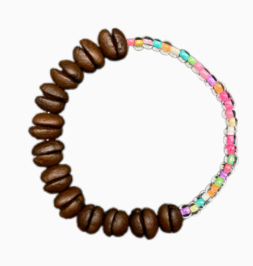 Coffee Bean Colorful Glass Beaded Bracelet