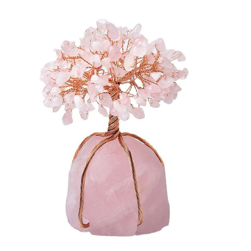 Wish-Granting Natural Pink Crystal Tree | Handcrafted Gemstone Tree for Love, Harmony & Manifestation