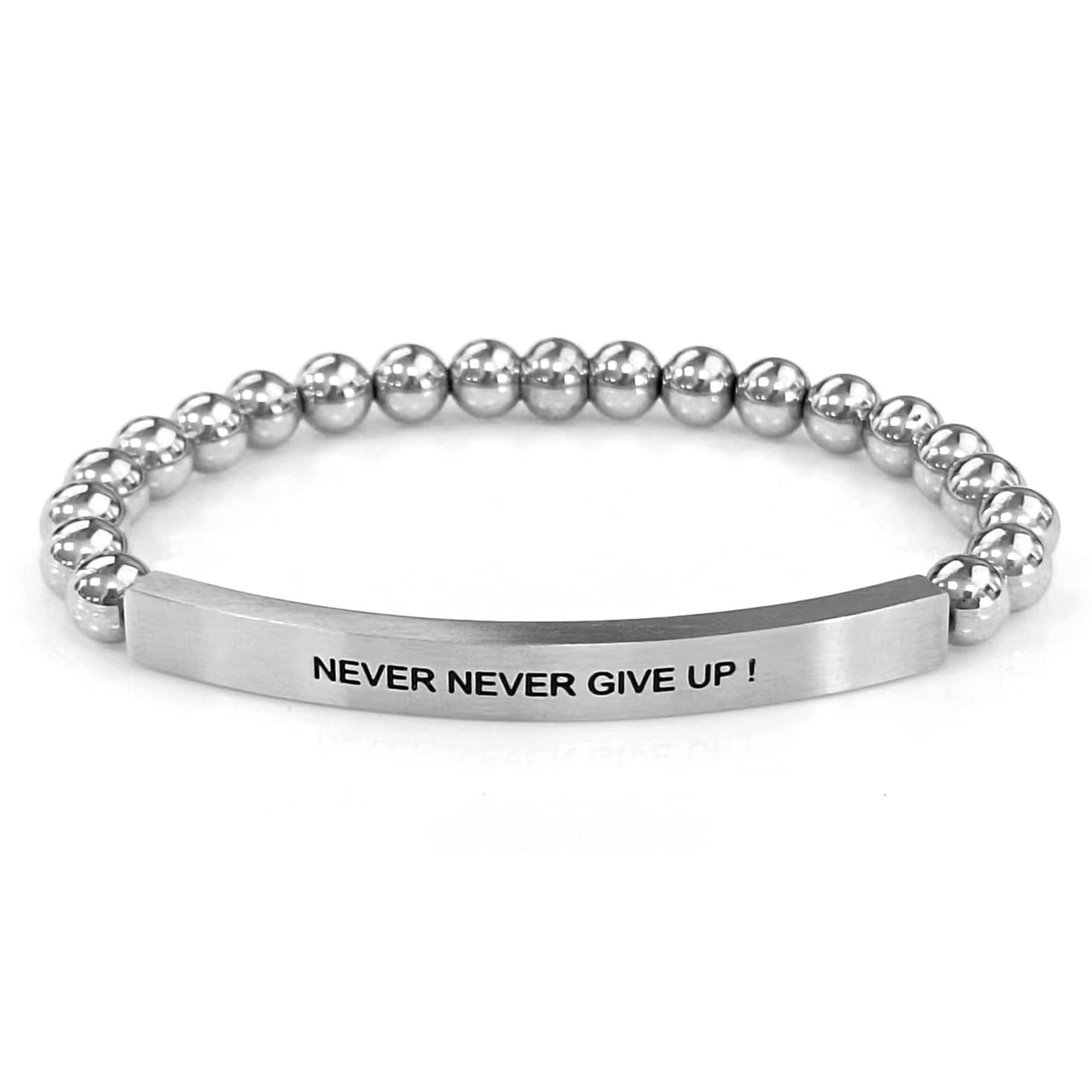 Custom Message Birthday Gift Classic Style 6mm Stainless Steel Ball for Fashion Beaded Bracelets Crystal Stainless Steel Elbow