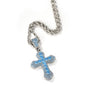 Hip-Hop Blue Zircon Cross Men's Necklace